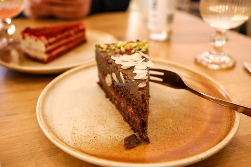 chocolate mousse cake at Vita Rama in Sofia