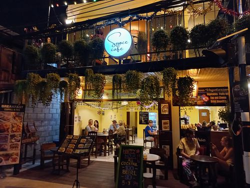 Outside at Space Cafe in Chiang Mai