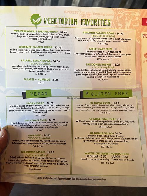 Menu great options!!   at Spitz in Greenwood Village