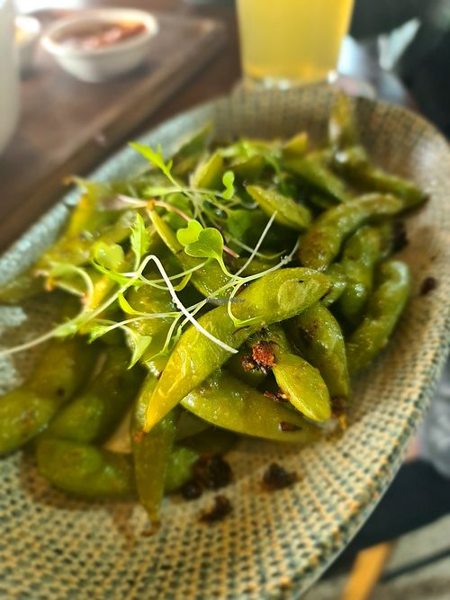 Chilli edamame at Lost Watering Hole Lancefield Brewery in Lancefield