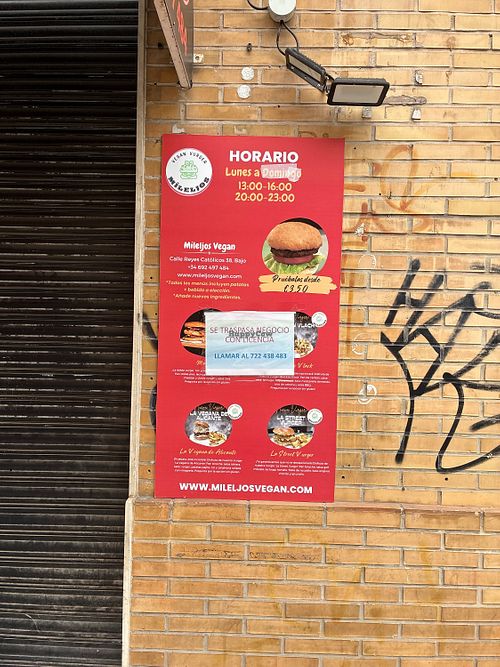 Moved to another place  at Míleljos Vegan in Alicante