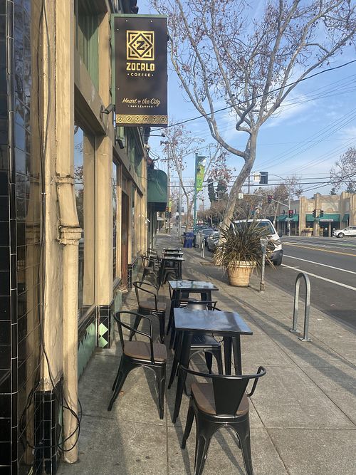 Better Photo of the Outdoor/Sidewalk Seating Available  at Zocalo Coffeehouse in San Leandro