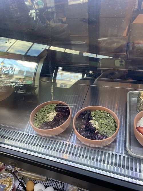 Oatmeal Bowl in Display Case (Could be Modified to be Vegan)  at Zocalo Coffeehouse in San Leandro