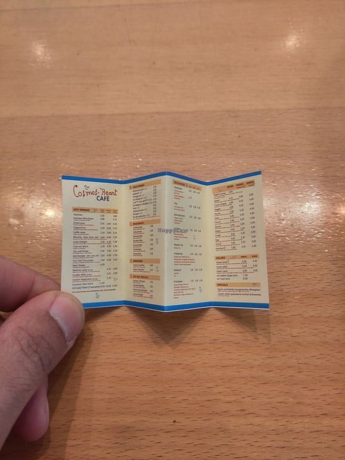 Menu for ants at Cosmos-Heart Cafe in Augsburg
