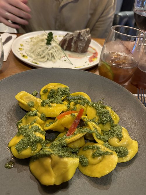 Vegan ravioli with pesto   at Sabrage Amendola in Rio De Janeiro