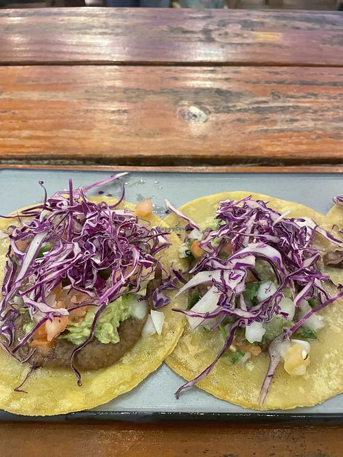 Bean tacos without cheese   at Zaco's Tacos in Culebra