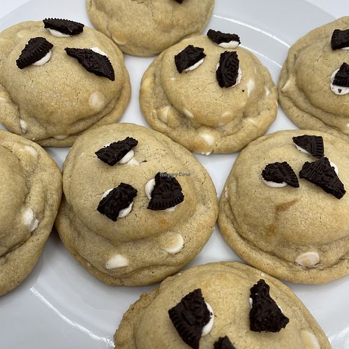 Oreo stuffed white chocolate chip cookies  at Britt Bakes in San Mateo