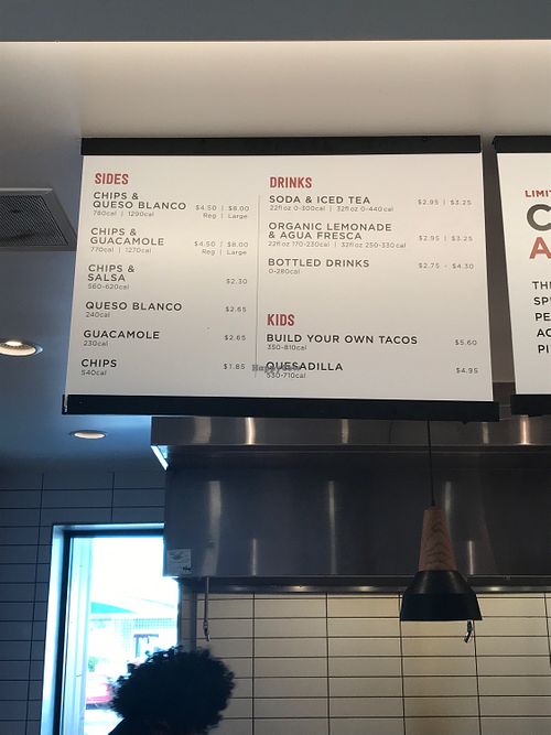 Menu at Chipotle   at Chipotle in Rocky Mount