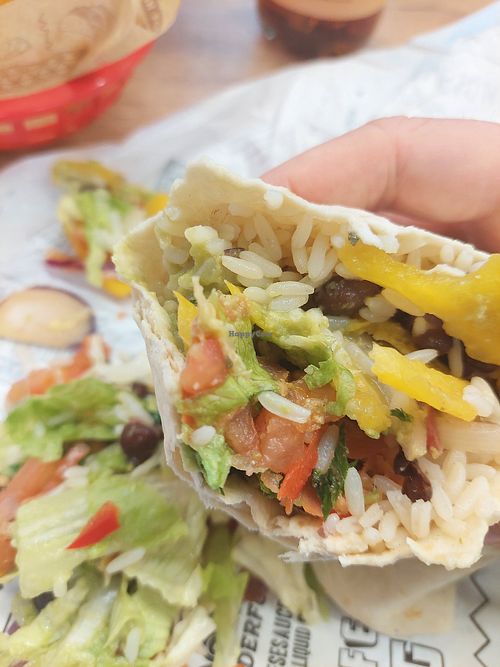 Burrito with cilantro rice, beans, avocado and grilled veggies at Chidoba Mexican Grill in Fulda