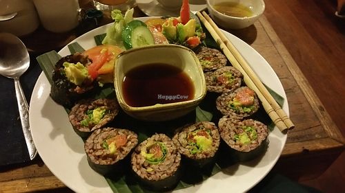 Sushi rolls  at Earth Cafe and Market in Ubud