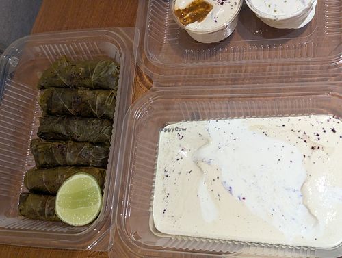 Grape leaves and hummus at Lebanese Bites - Food Stall in Koh Phangan