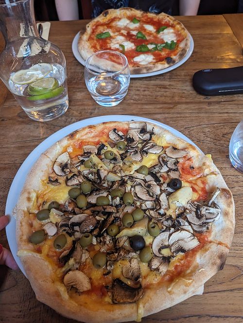 Good vegan pizzas! Also some vegan pasta options! Decently priced at Pizza Bertoldi - Jakubská in Prague