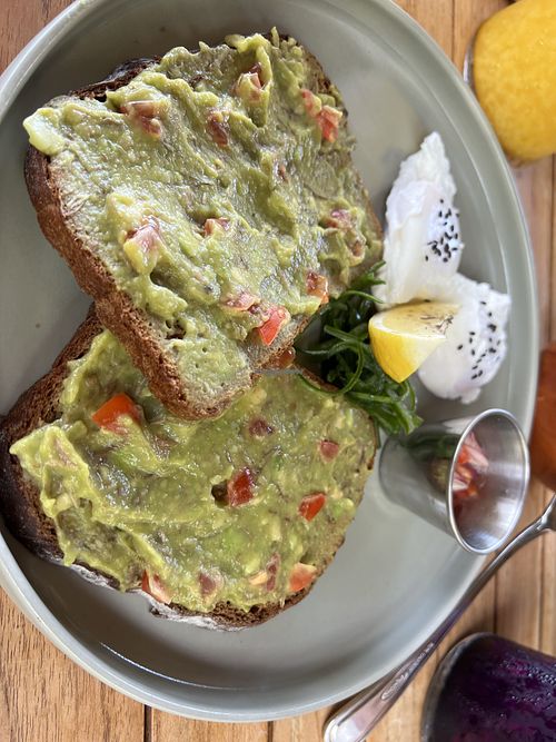 Avocado toast( vegans remb to request no eggs!)  at Veranta Cafe by Desa Alam in Batam