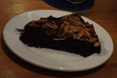 Chocolate almond cake (vegan) at Kombuse in Mannheim