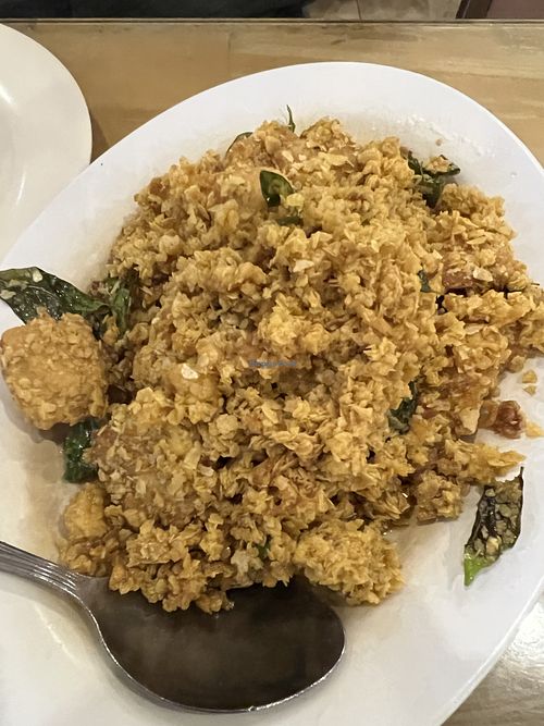 Nestum ayam- chicken cereal  at Pondok Vegetarian in Batam