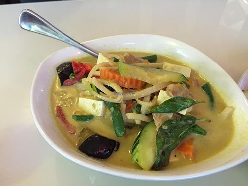 Green Curry - has some heat. at Green Palace Thai Vegetarian in Cabramatta
