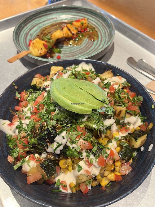 Veggie bowl and pineapple skewers   at California Fish Grill in San Diego