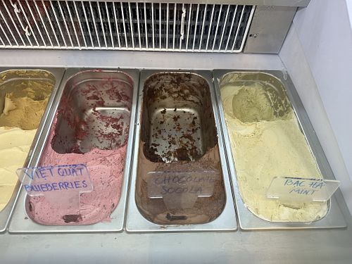 Bases are a mix of almond, cashew and coconut  at Thanh Glado in Ho Chi Minh City