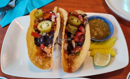 Vegan Rice & Bean Crispy Tacos at La Casita in Chiang Mai