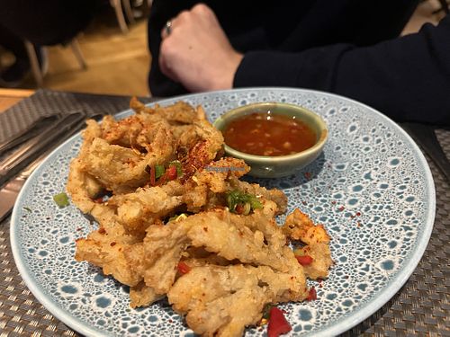 Oyster mushrooms   at Giggling Squid in Maidstone