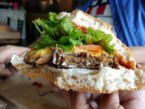 Flaming No Bull Burger at Tera V Burger in Vancouver