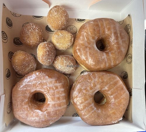 3 glazed + 6 holes 🍩😋  at Max'd Out Donuts in North Miami Beach