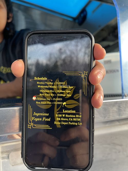 closed Monday and Tuesday; will be at Conscious Creamery on Jan 7,2023  at Ingenious Vegan Food  in Sacramento