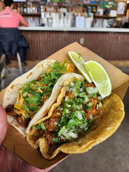 Chilaquilles taco and Street Taco  at Happy's Taco Shop in Petoskey
