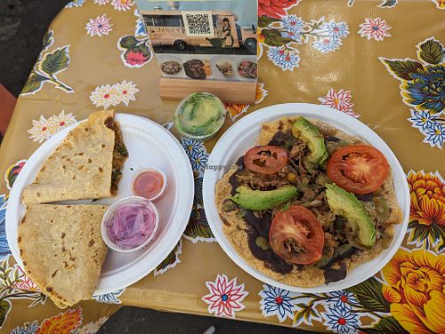 Veggie empanada and jackfruit tostada at Zaida in Sunnyvale