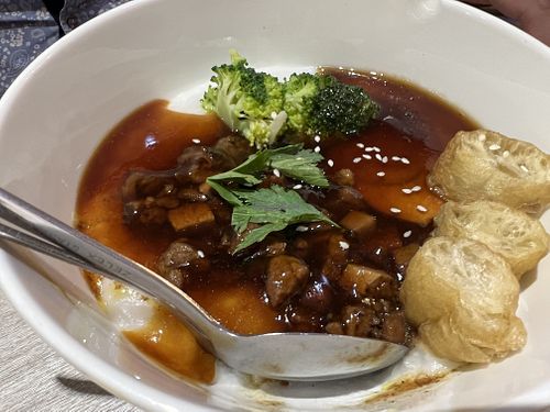 Soya porridge with braised meat  at Fortunate Taste Vegetarian Restaurant 幸福蔬食餐廳 in 