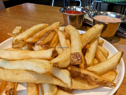 Golden Fries with Dipping Sauce at Veggie Grill by Next Level in Portland