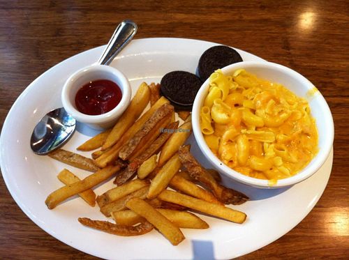 Mac/Cheeze, and fries. Kids menu. at Veggie Grill by Next Level in Portland