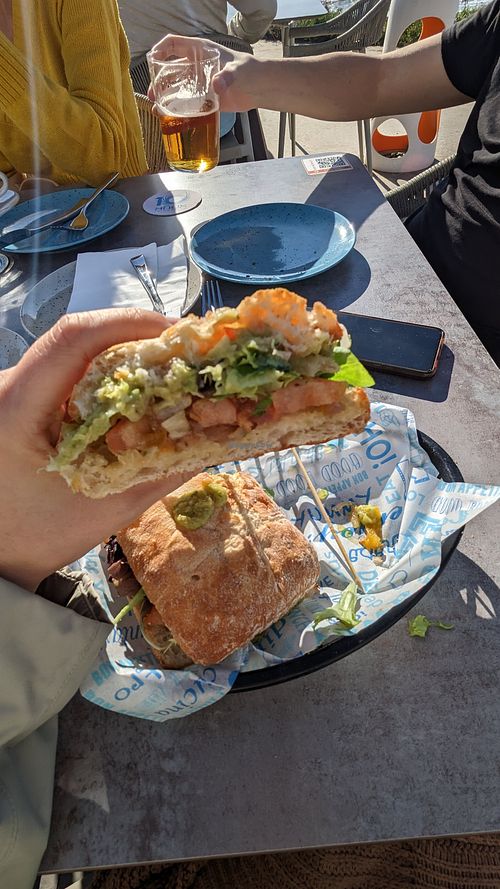 Sandwitch de vegetales con pan de cristal at Anima Beach Palma in Mallorca