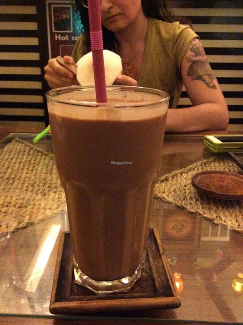 Cacao-avocado-mango-coconut smoothie at Dada Kafe in Chiang Mai