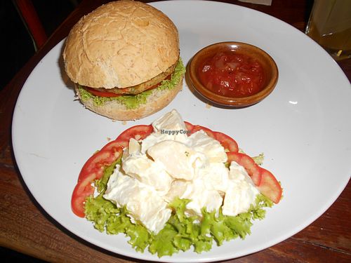 Dada Kafe, Chiang Mai 13, Veggie Burger with Potato Salad at Dada Kafe in Chiang Mai