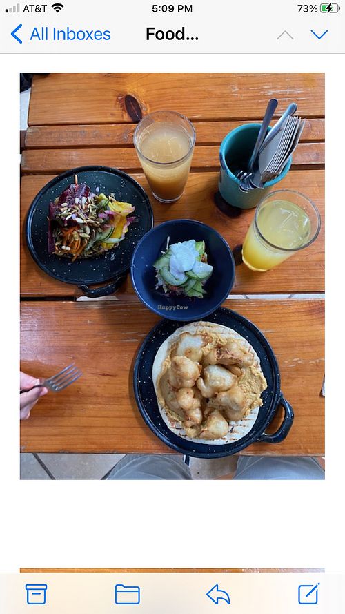 Cauliflower Tempura Pita  at Madre Masa in Bacalar