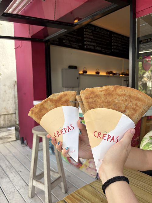 Crepas saladas (1 de hongos y 1 babaganoush)  at Crepas in Maldonado