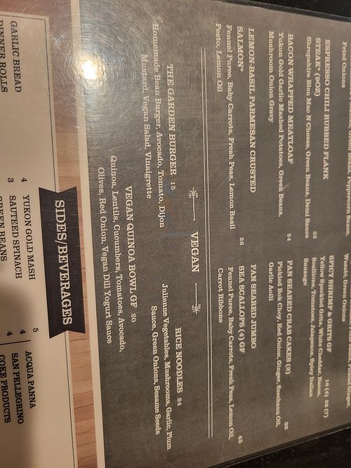 Vegan specific options at Denim & Pearls in Warrenton