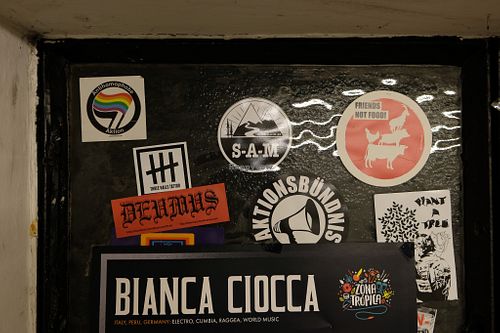 Stickers at Cafe Erde in Graz