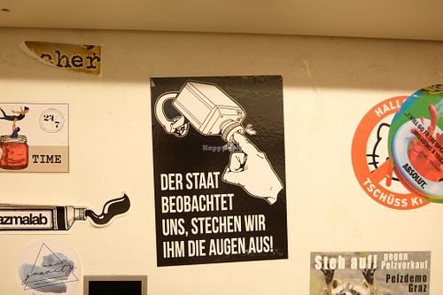 Stickers at Cafe Erde in Graz