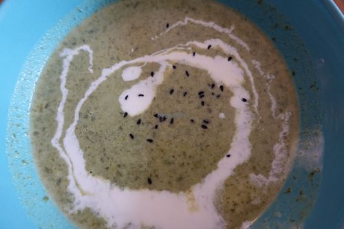 Broccoli soup (daily menu) at Cafe Erde in Graz