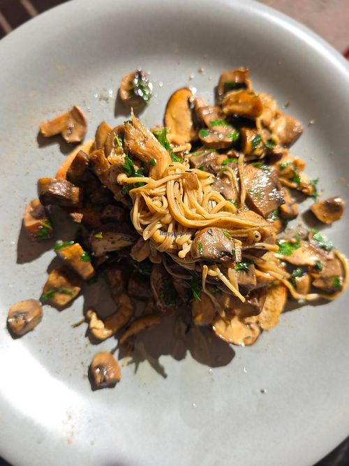 Mushrooms (usually with parmesan) at One Little Sister in Normanville