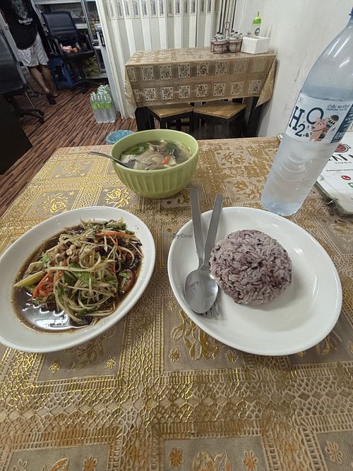 Som Tam, Tom Yum  at Eat Me Veggie & Vegan in Bangkok