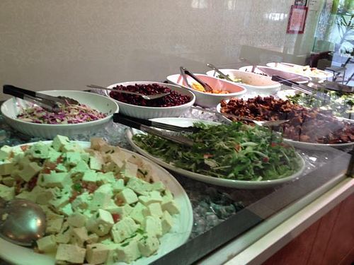 salad bar at Pure Food in New York City