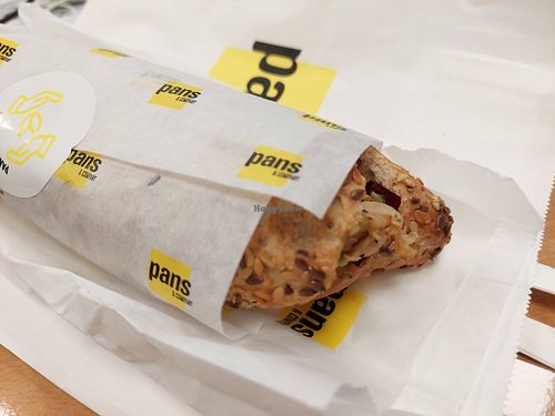 Avocado + Heura pb chickn bocadillo at Pans & Company - Calle de Alfonso in Zaragoza