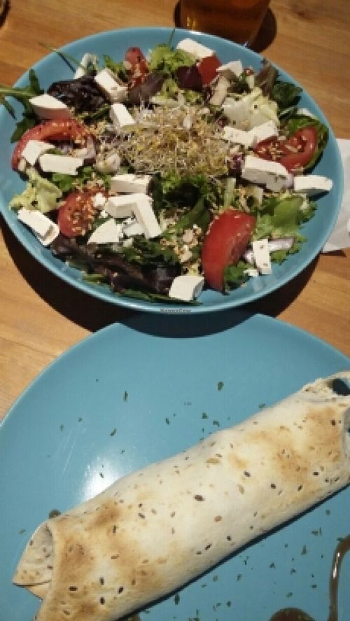 Dinner of taco & salad at La Oveja Negra in Madrid