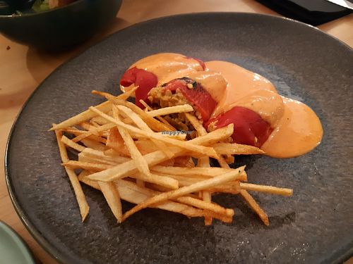 Menu of the day / Main / stuffed piquillo peppers at La Oveja Negra in Madrid