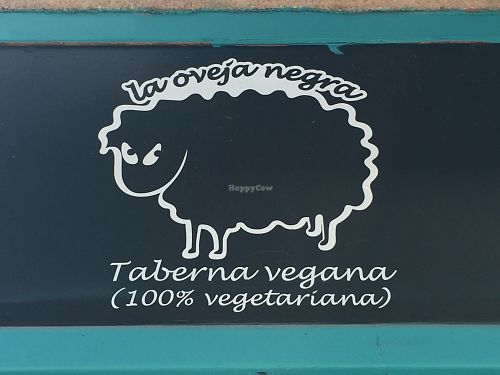 Sign at La Oveja Negra in Madrid