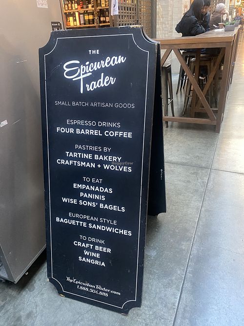 Signage and Little Patio Area  at Epicurean Trader in San Francisco