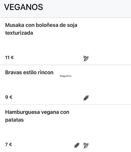 Vegan options  at El Rincón Del Campus in Albacete